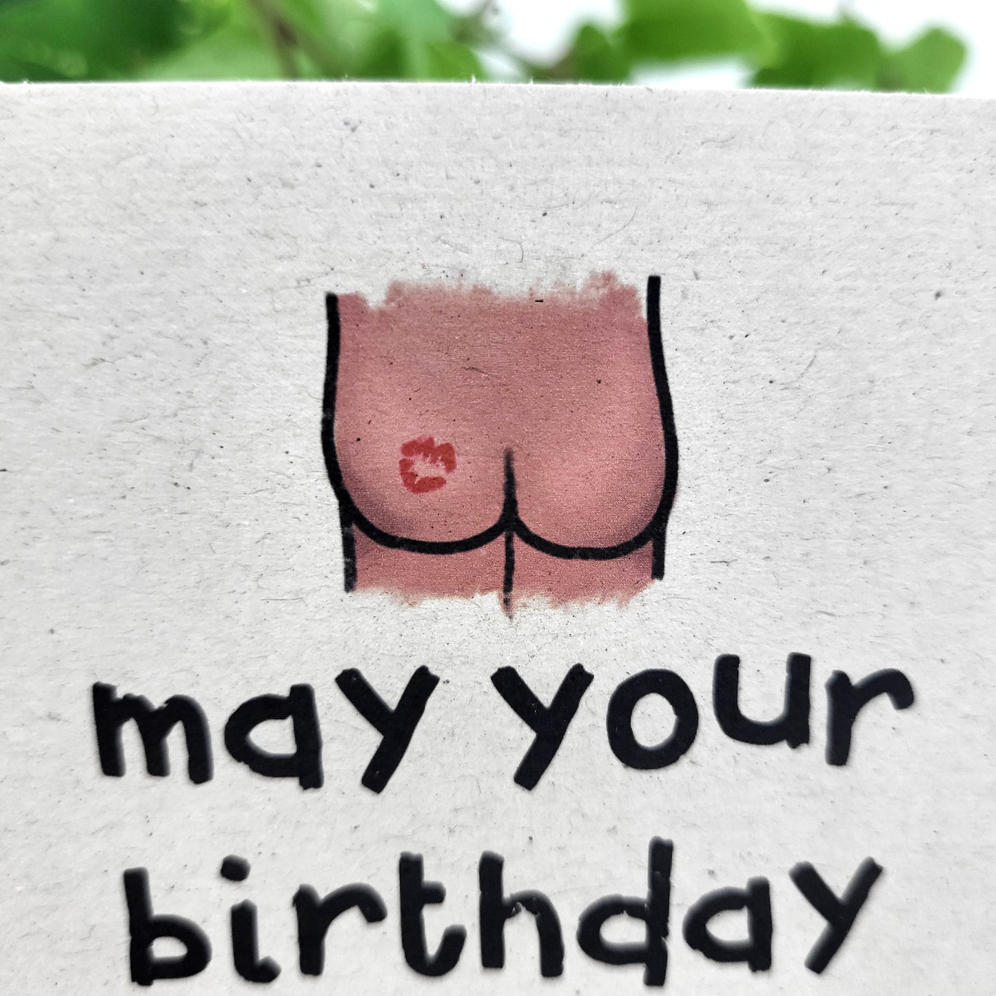 Birthday Tushie recycled greeting card