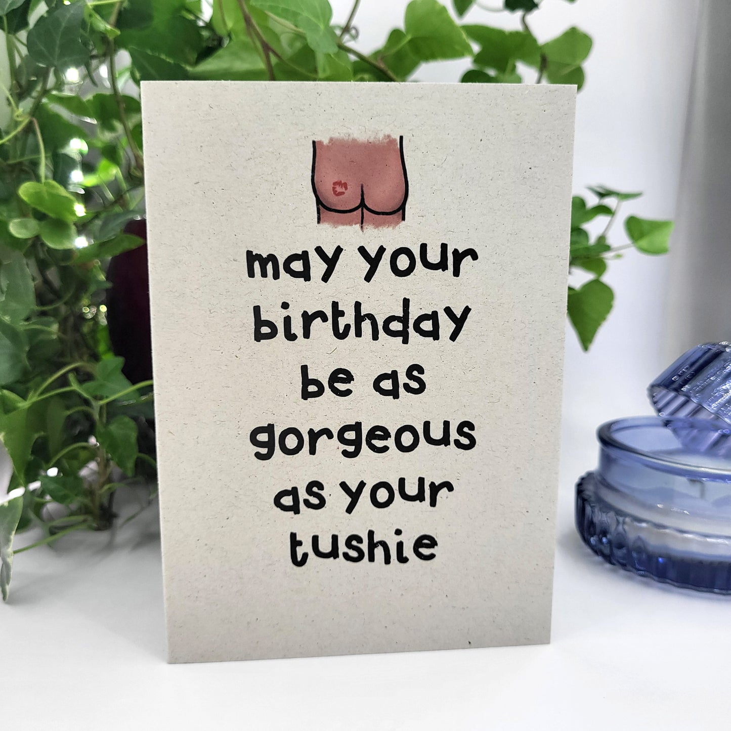 Birthday Tushie recycled greeting card