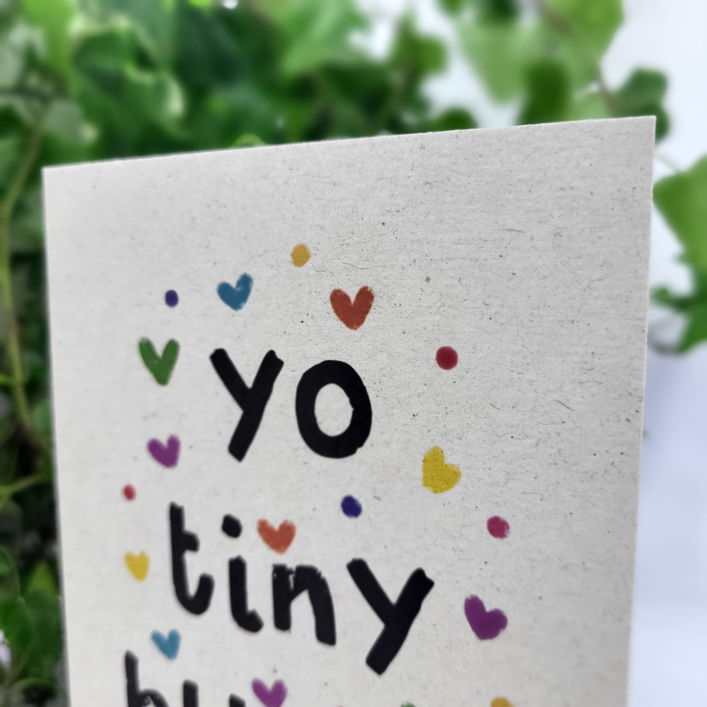 Yo Tiny Human recycled greeting card