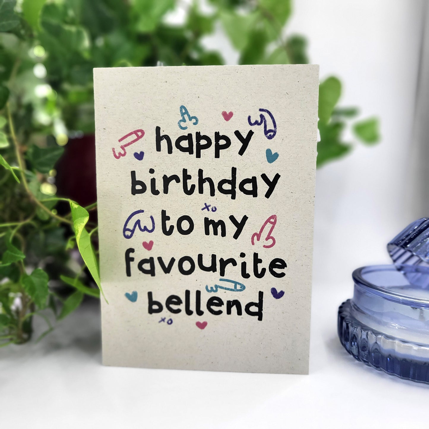 Happy Birthday Bellend recycled greeting card