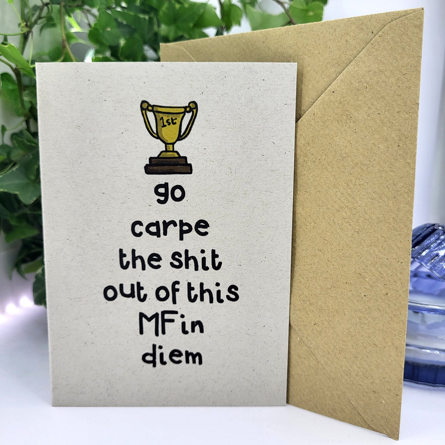 Carpe The MFing Diem recycled greeting card