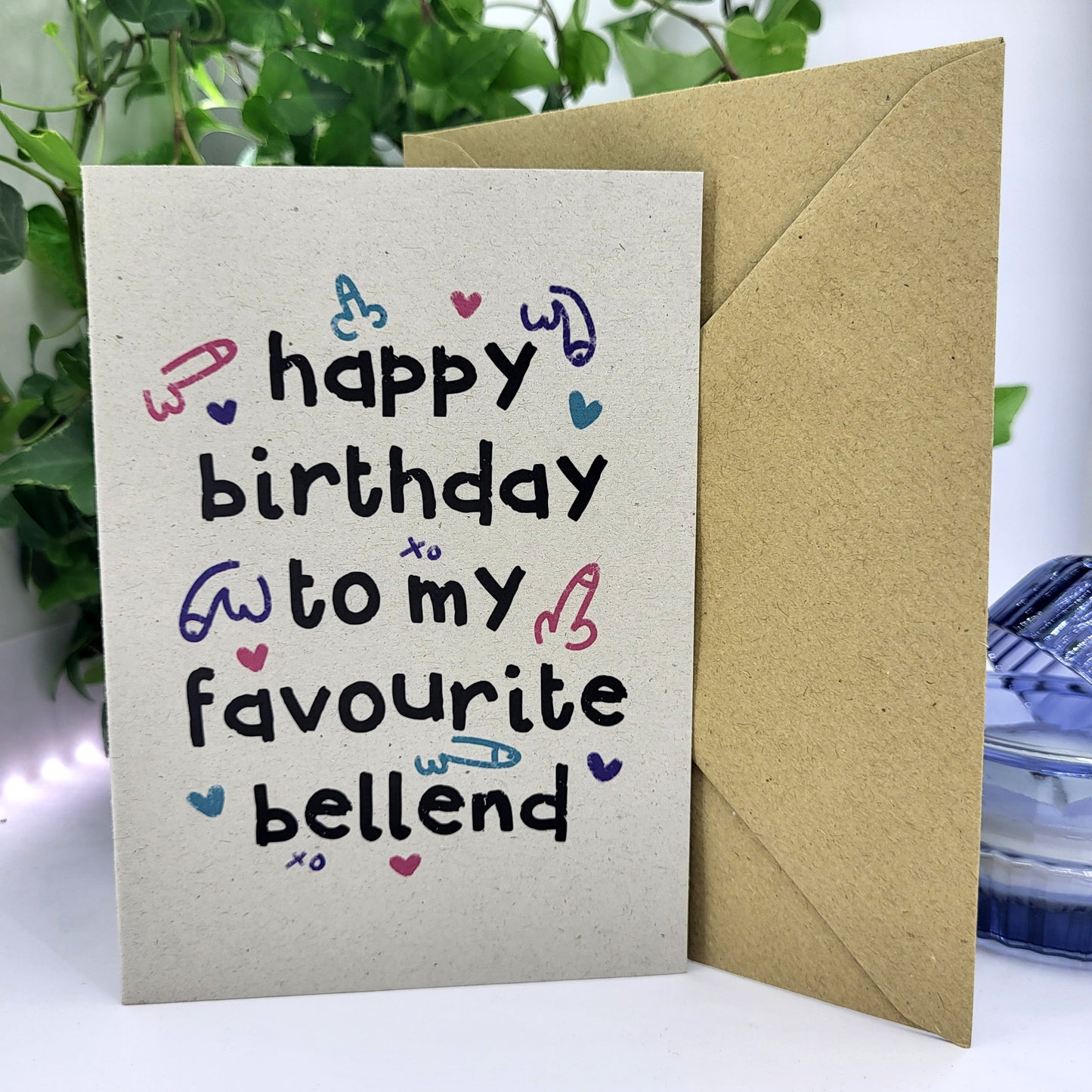 Happy Birthday Bellend recycled greeting card