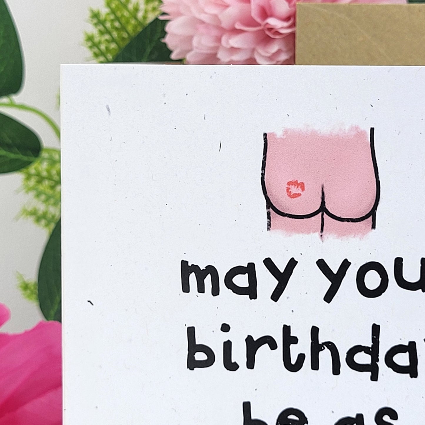 Birthday Tushie recycled greeting card
