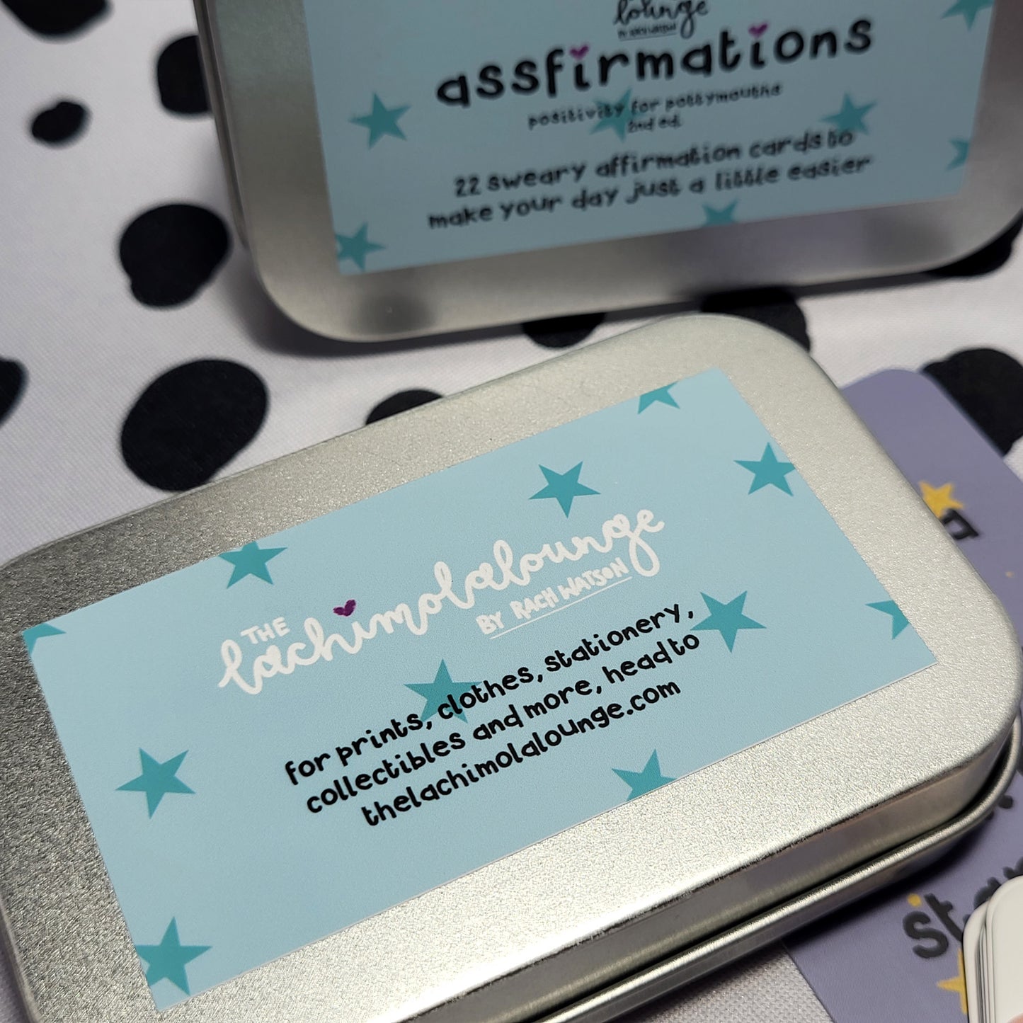 Assfirmations 2nd Ed. gift tin - sweary positivity cards set, motivation & affirmations for pottymouths!