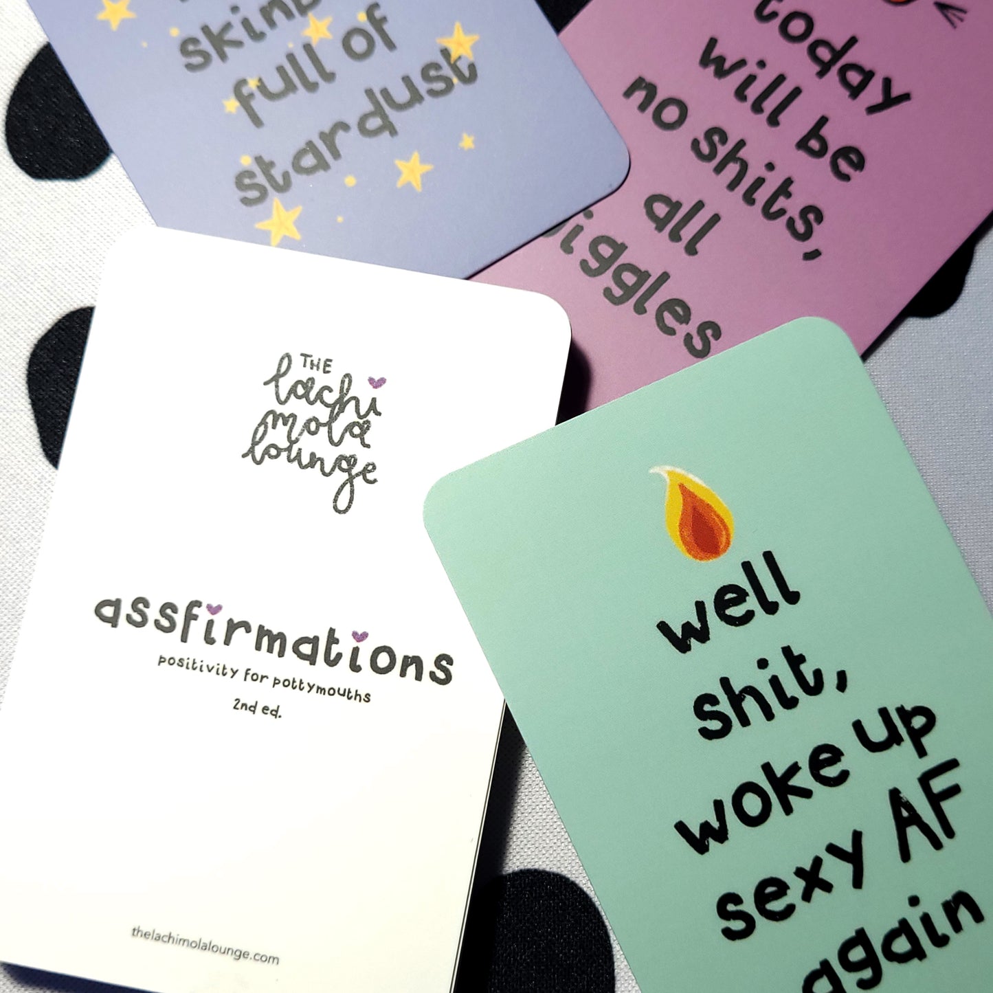 Assfirmations 2nd Ed. gift tin - sweary positivity cards set, motivation & affirmations for pottymouths!