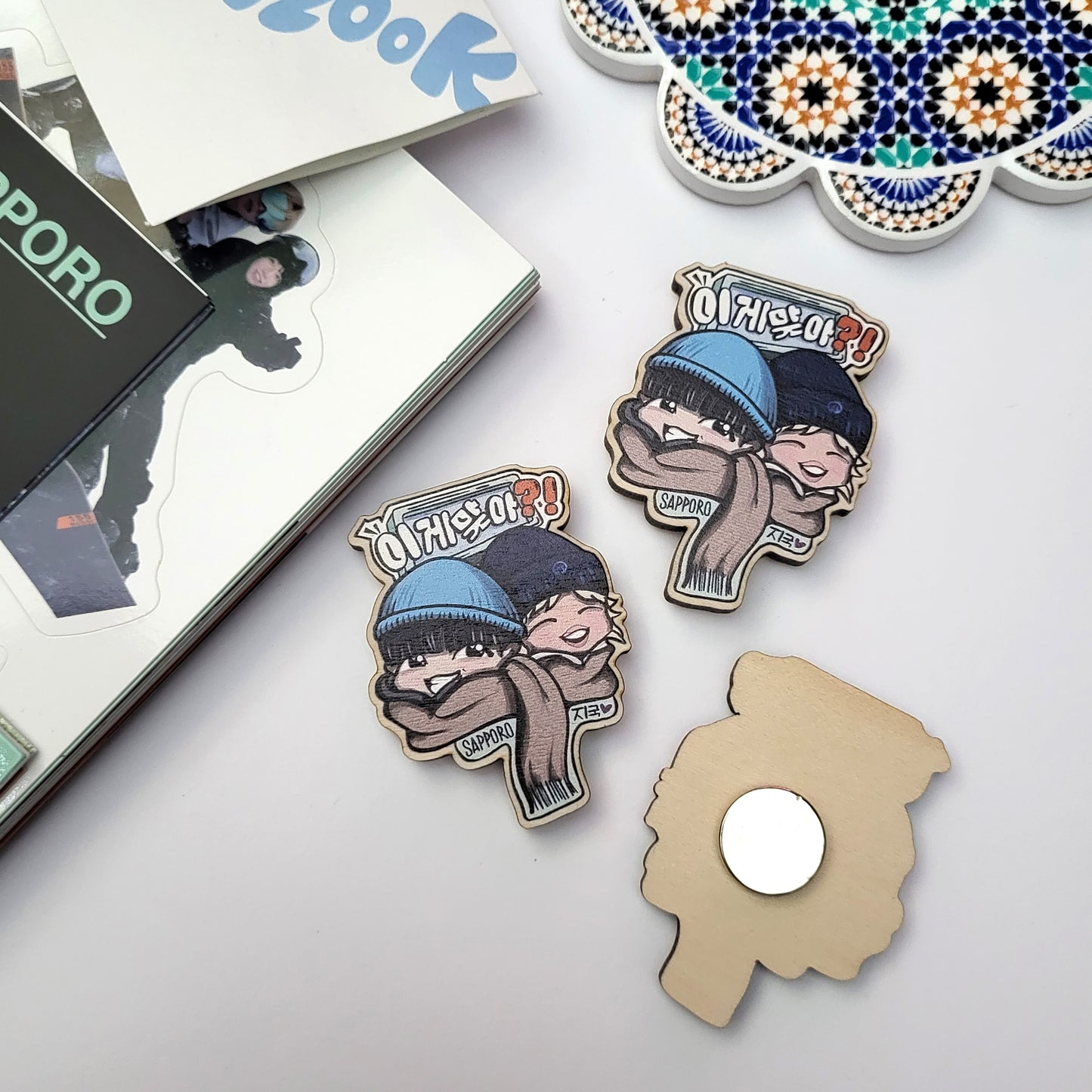 Are You Sure?! Sapporo - Jimin & Jungkook wooden magnet