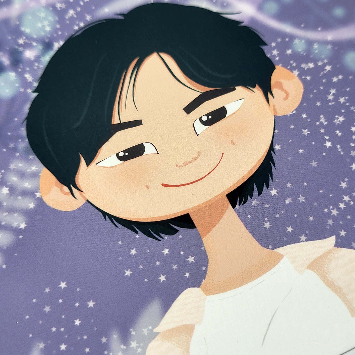 Namjoon Wildflower art print, RM cute cartoon portrait