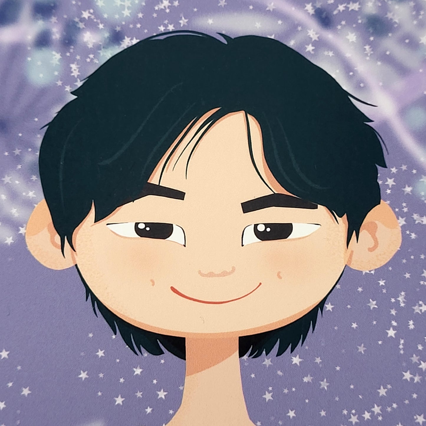 Namjoon Wildflower art print, RM cute cartoon portrait