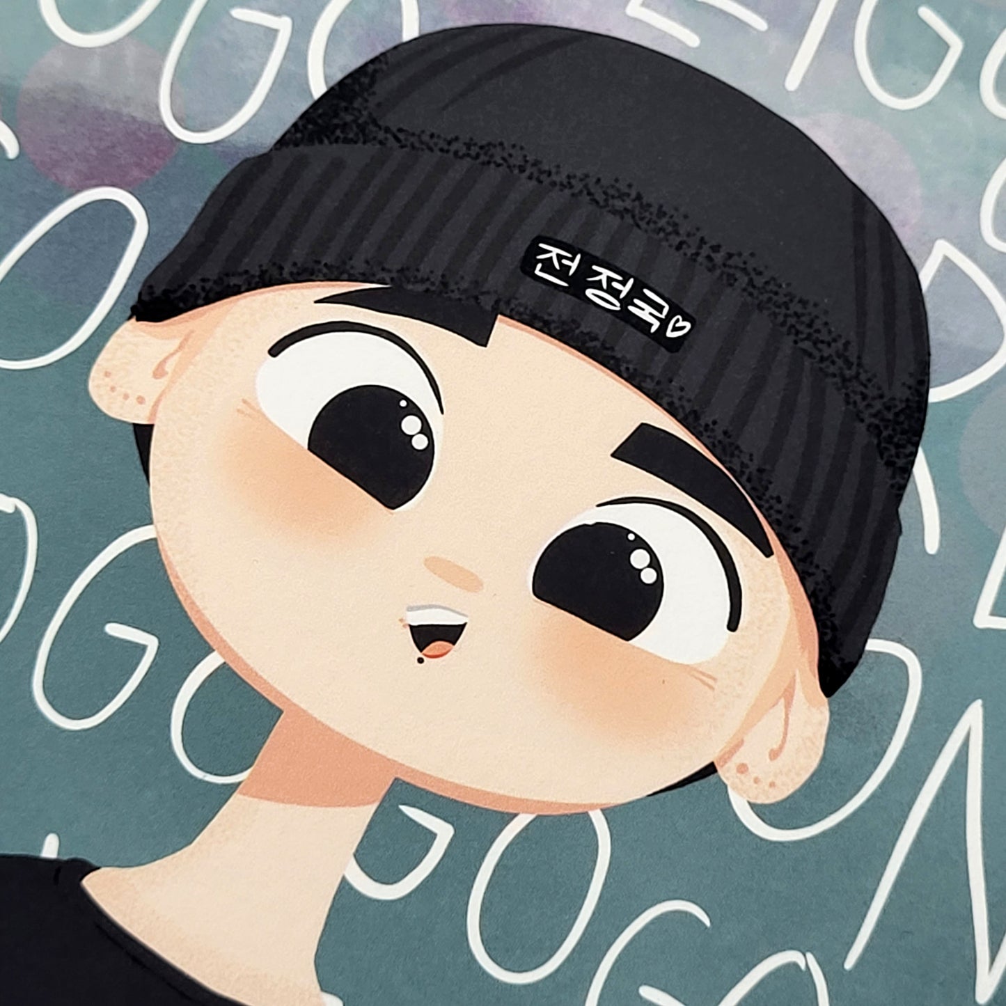 Jungkook Never Let Go cute cartoon art print