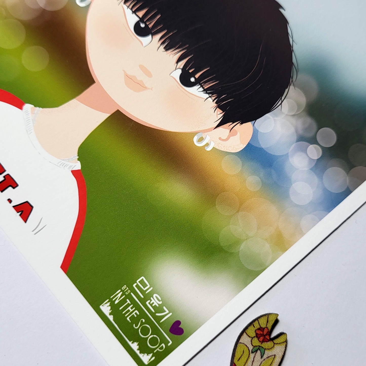 BTS In The Soop Yoongi art print, SUGA portrait, original Bangtan Sonyeondan kpop cartoon illustration