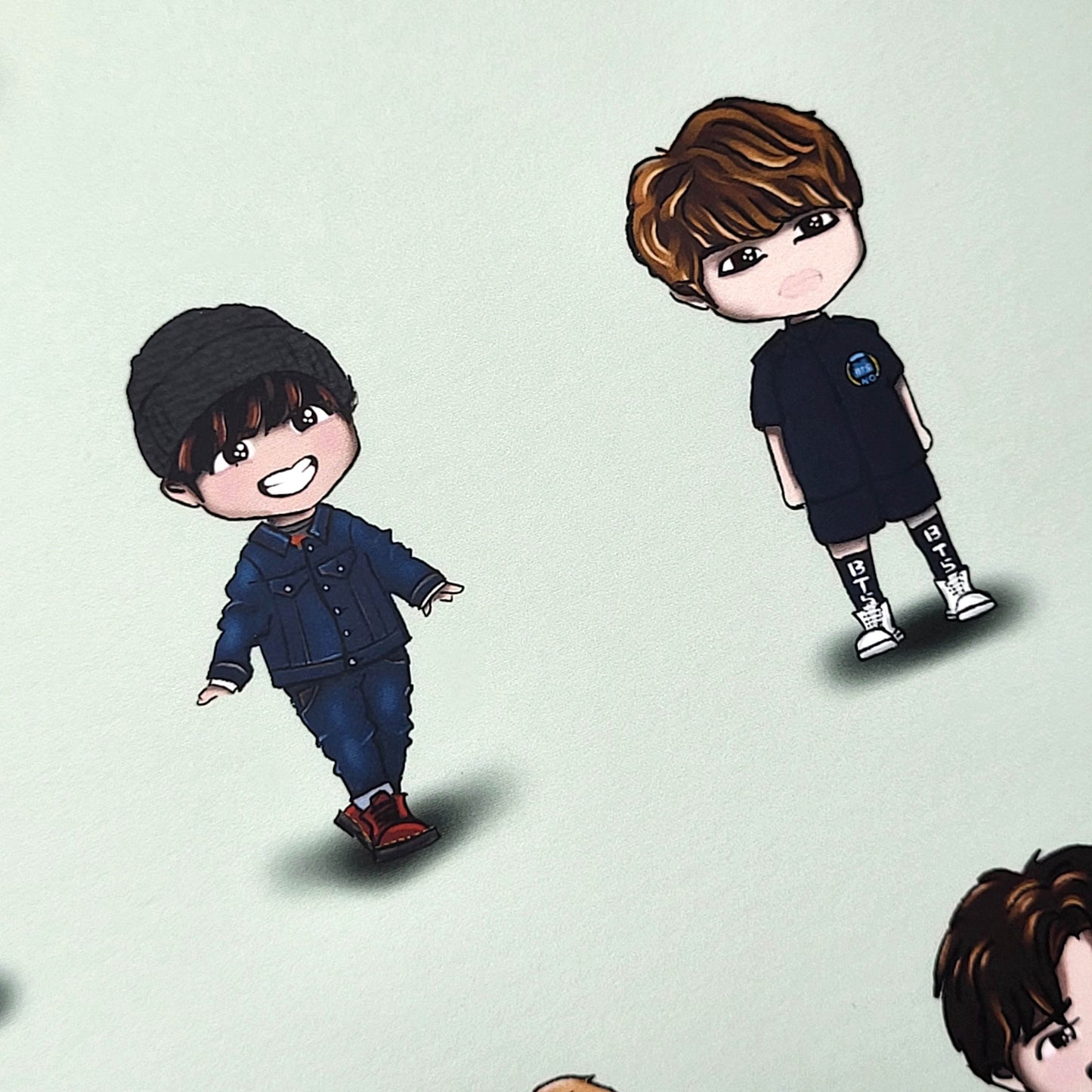 Taehyung Music Videos print, cute V print, BTS cute art print, Kim Taehyung chibi, Bangtan fan gift, ARMY merch