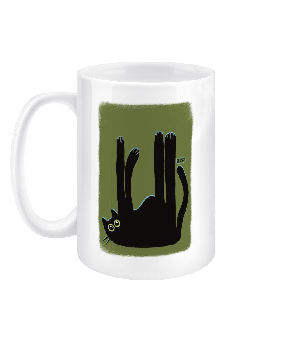 15oz Mug Green Gomgoyangi Black Cat jumbo mug