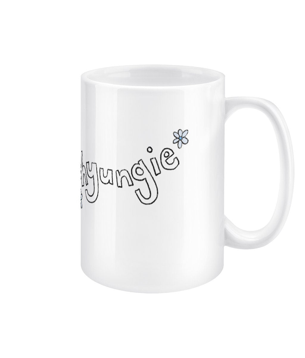 Taehyung Run BTS ep30 mug, BTS Taehyungie fan gift, V merch, 15oz white jumbo ceramic chibi Bangtan mug