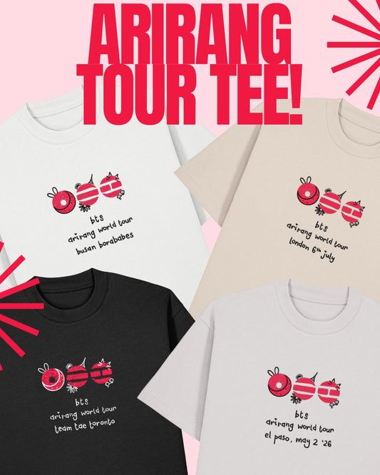 Customisable BTS ARIRANG World Tour chalkboard doodle LIGHT BOXY FIT tshirt