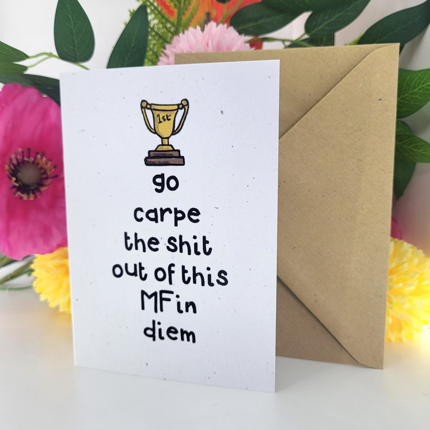 Carpe The MFing Diem recycled greeting card