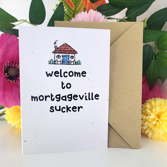 Mortgage Sucker recycled greeting card