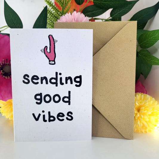 Good Vibes recycled greeting card