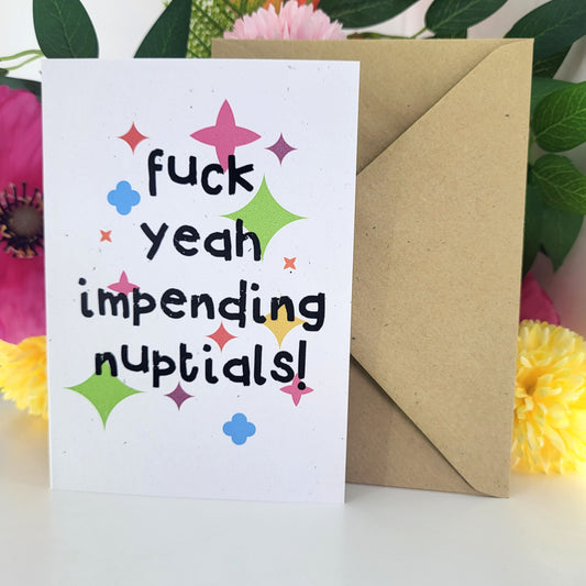 Impending Nuptials recycled greeting card