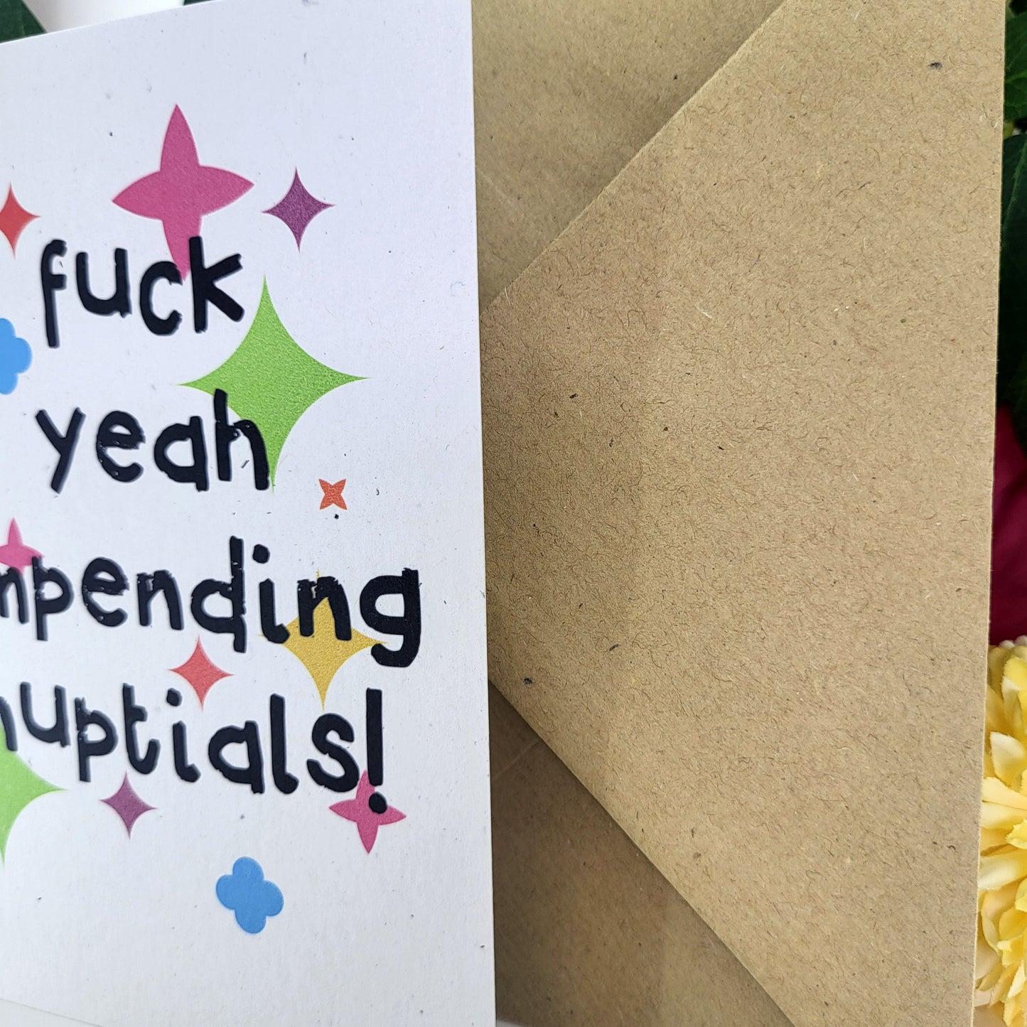 Impending Nuptials recycled greeting card