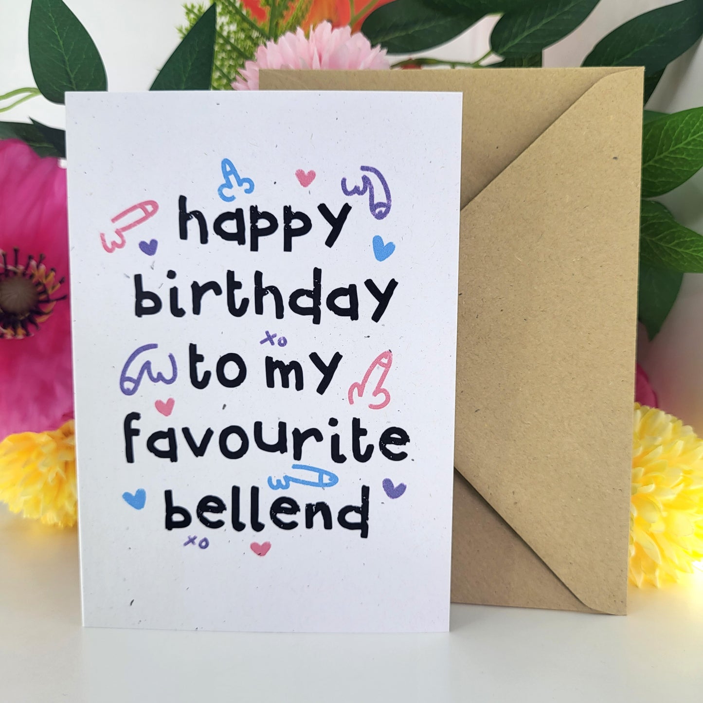 Happy Birthday Bellend recycled greeting card