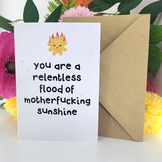 MFing Sunshine recycled greeting card