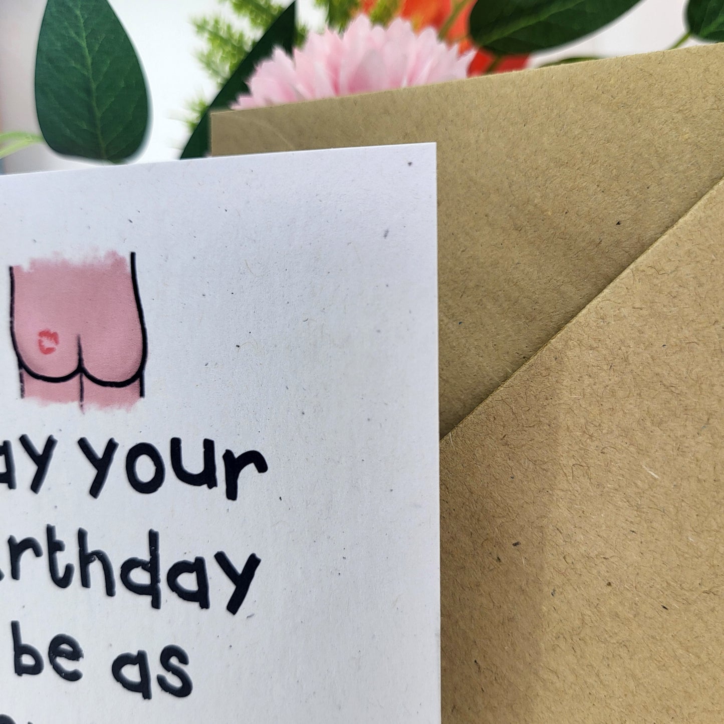 Birthday Tushie recycled greeting card