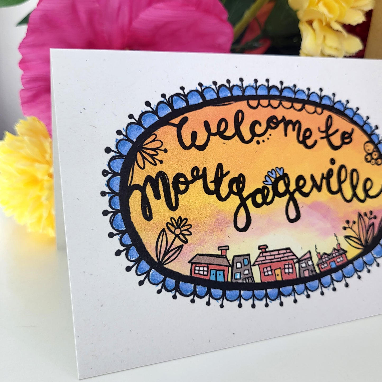 Welcome To Mortgageville recycled greetings card - congratulations, new house