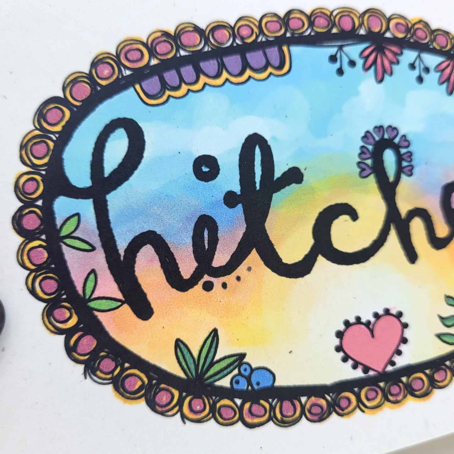 HItched - wedding recycled greetings card, marriage congratulations
