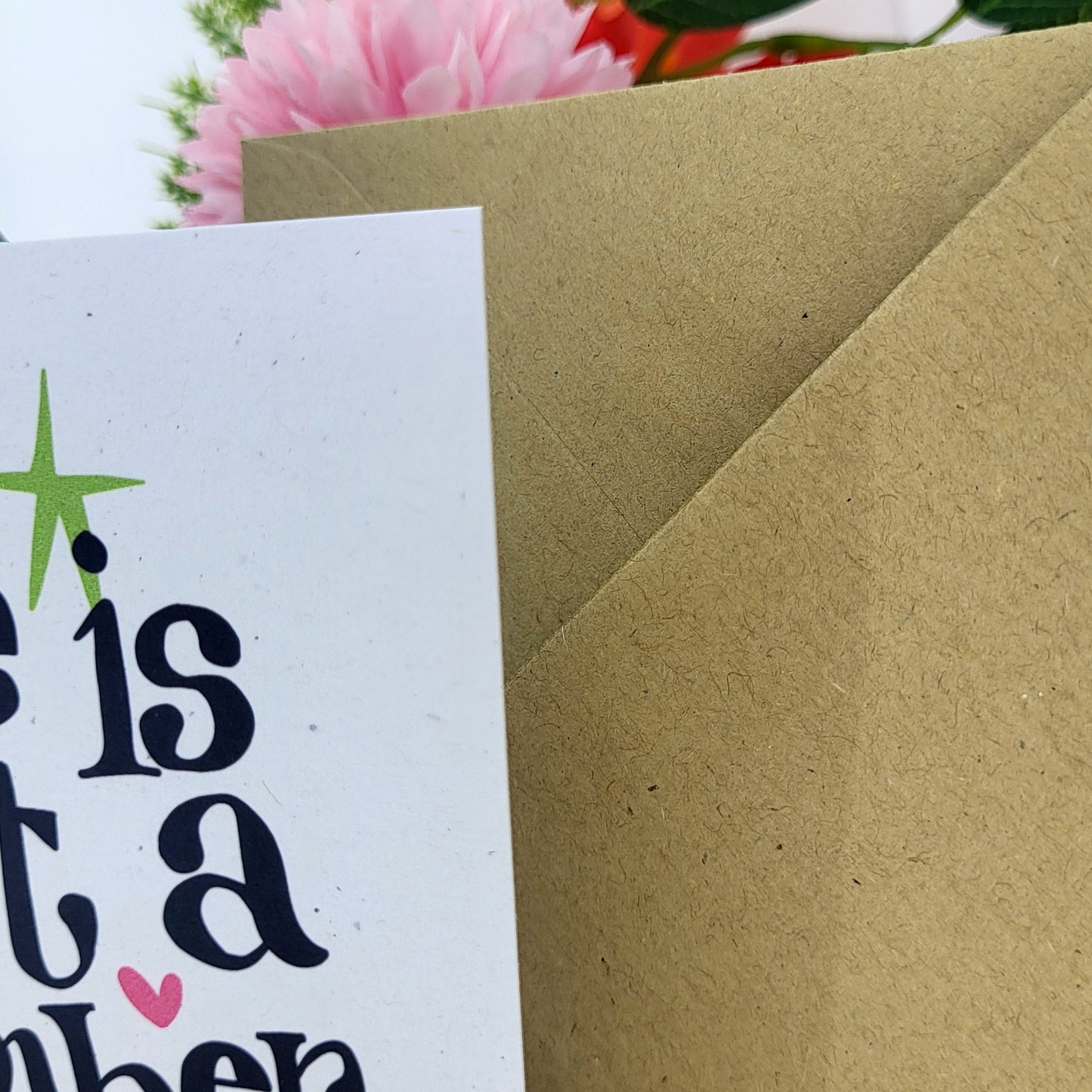 Just a Number - happy birthday recycled greetings card