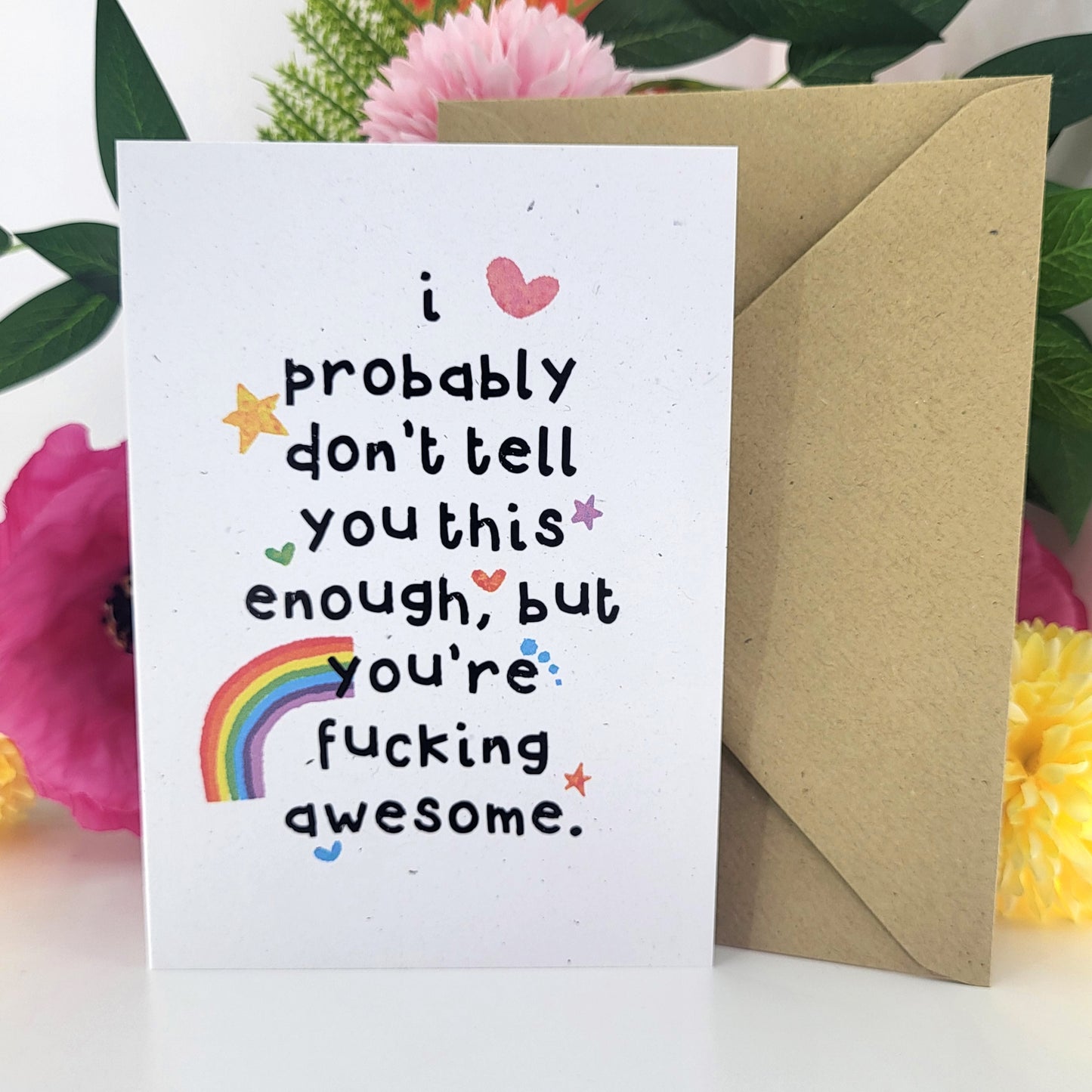 Fucking Awesome - any occasion recycled greetings card, just because, friendship