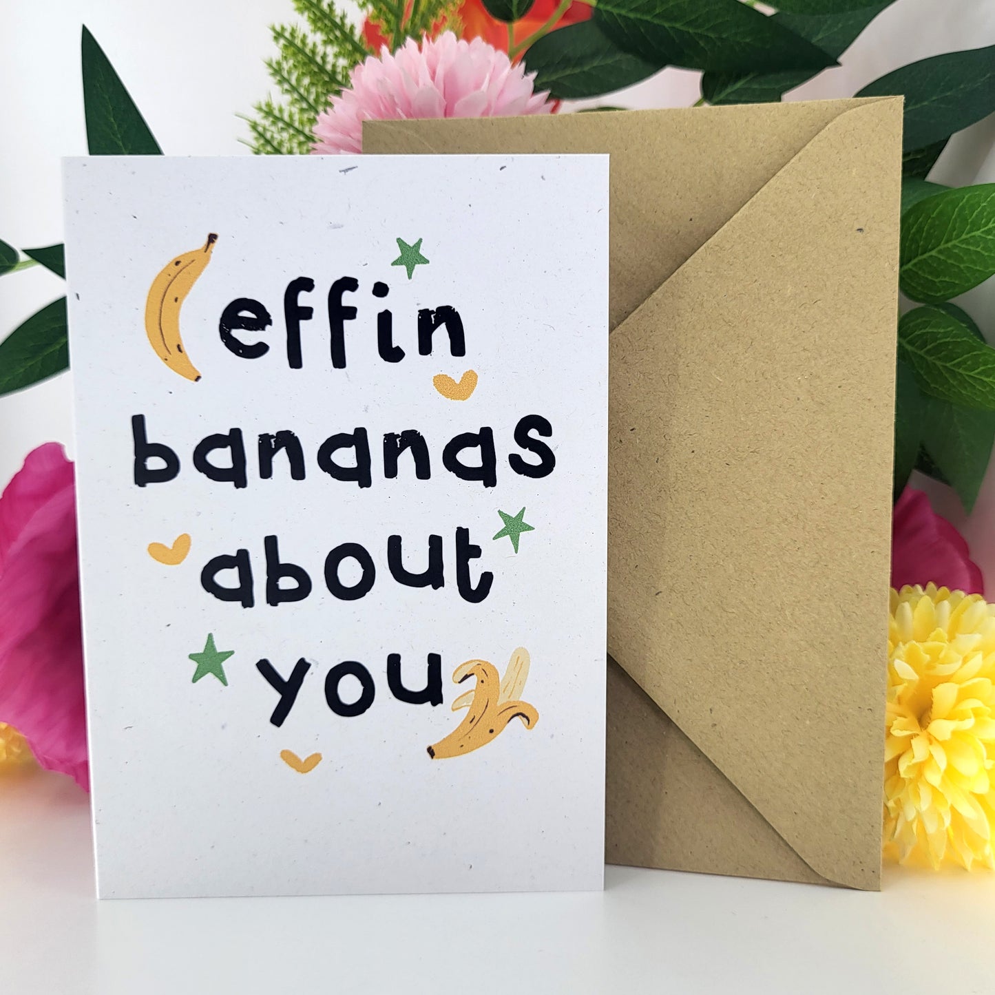 Effin Bananas recycled greetings card