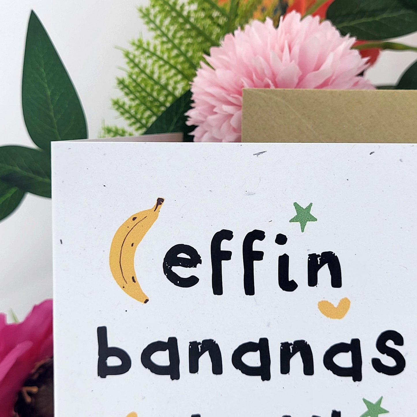 Effin Bananas recycled greetings card