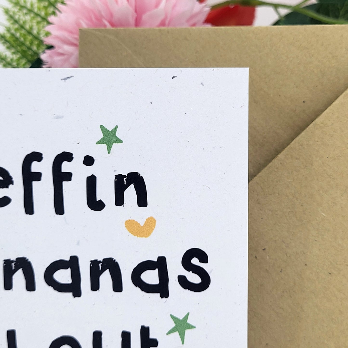 Effin Bananas recycled greetings card