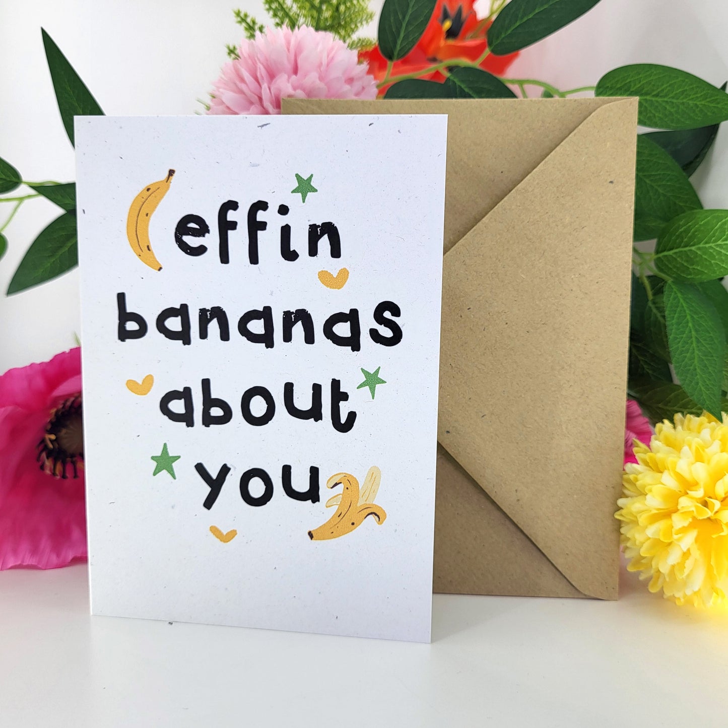 Effin Bananas recycled greetings card