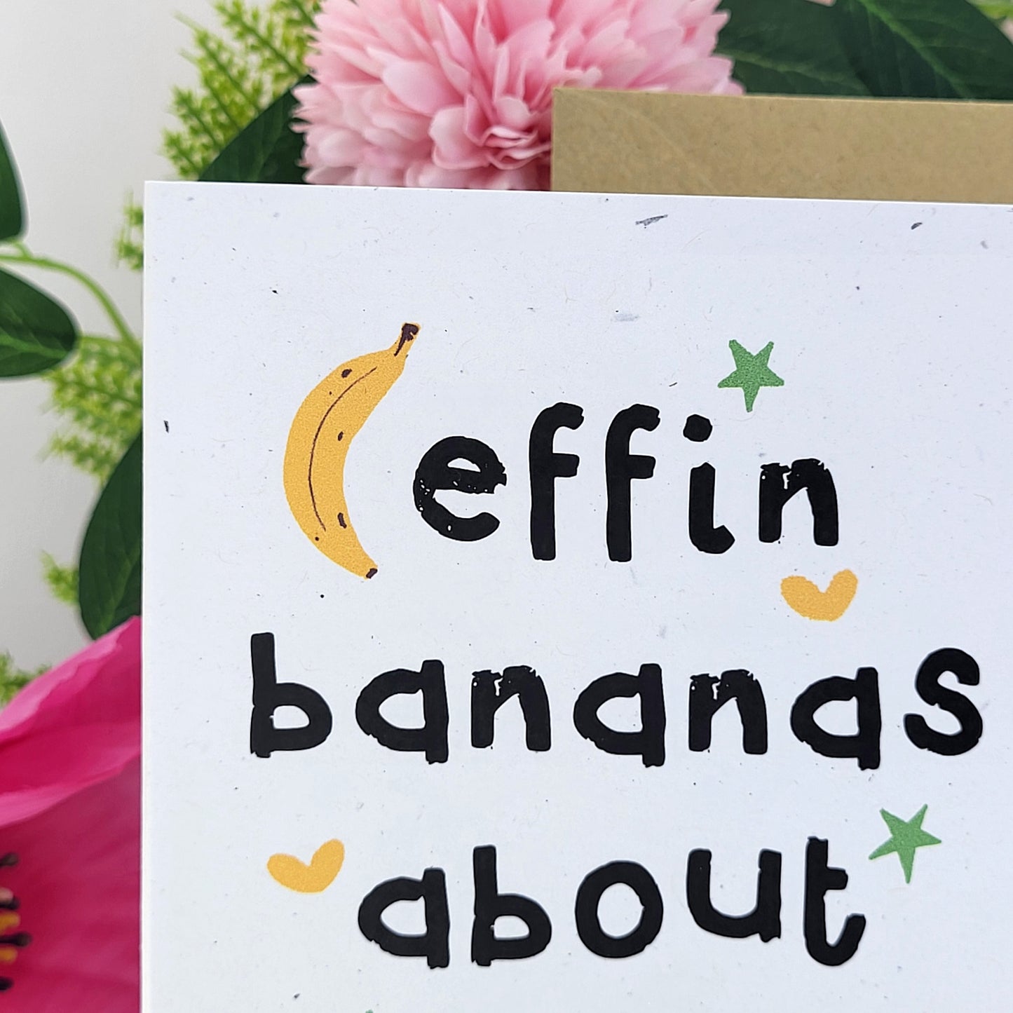 Effin Bananas recycled greetings card