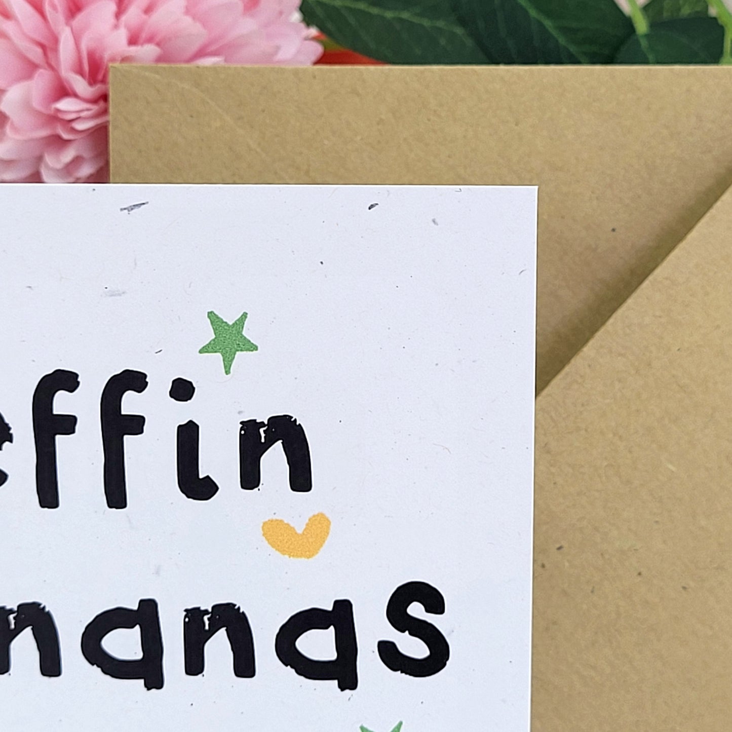 Effin Bananas recycled greetings card