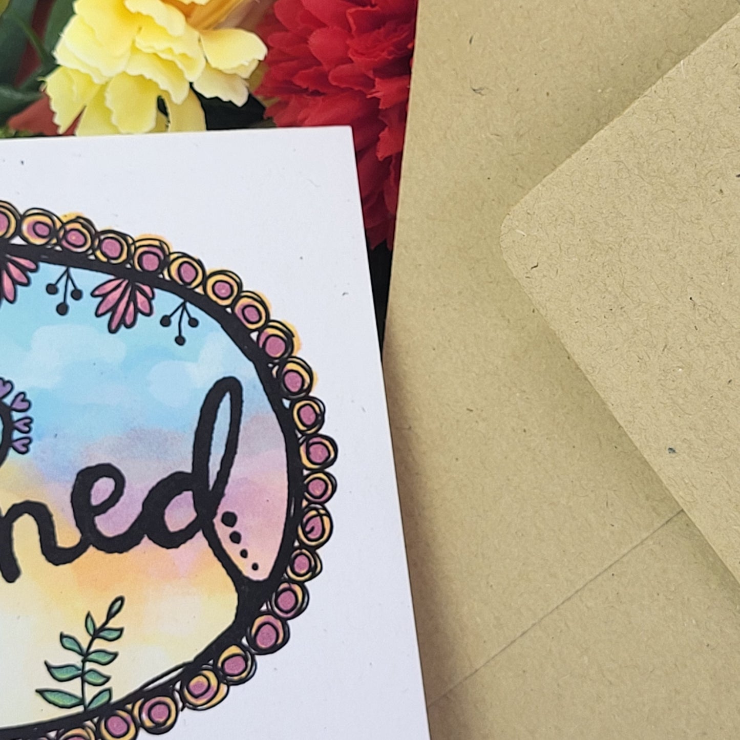 HItched - wedding recycled greetings card, marriage congratulations