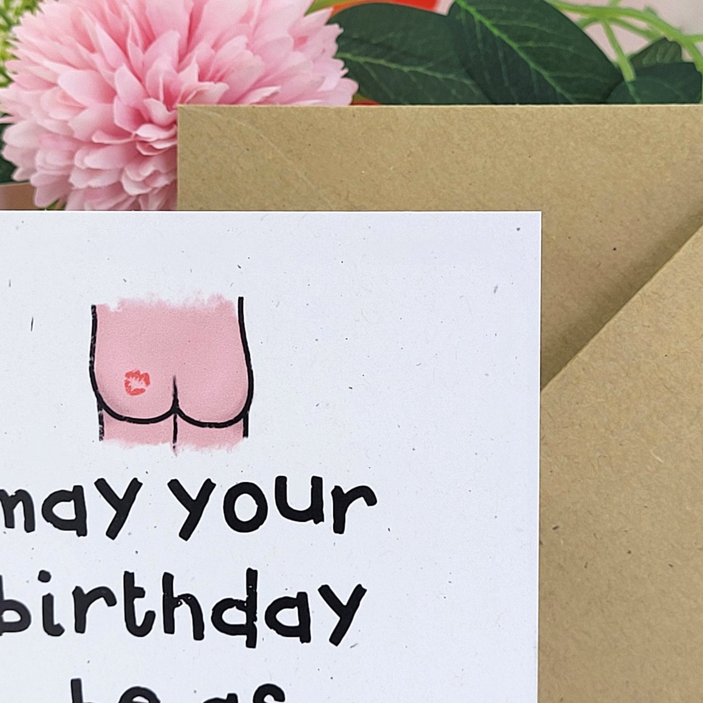 Birthday Tushie recycled greeting card
