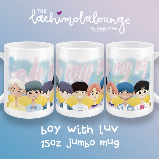 BTS Boy With Luv 15oz jumbo ceramic mug