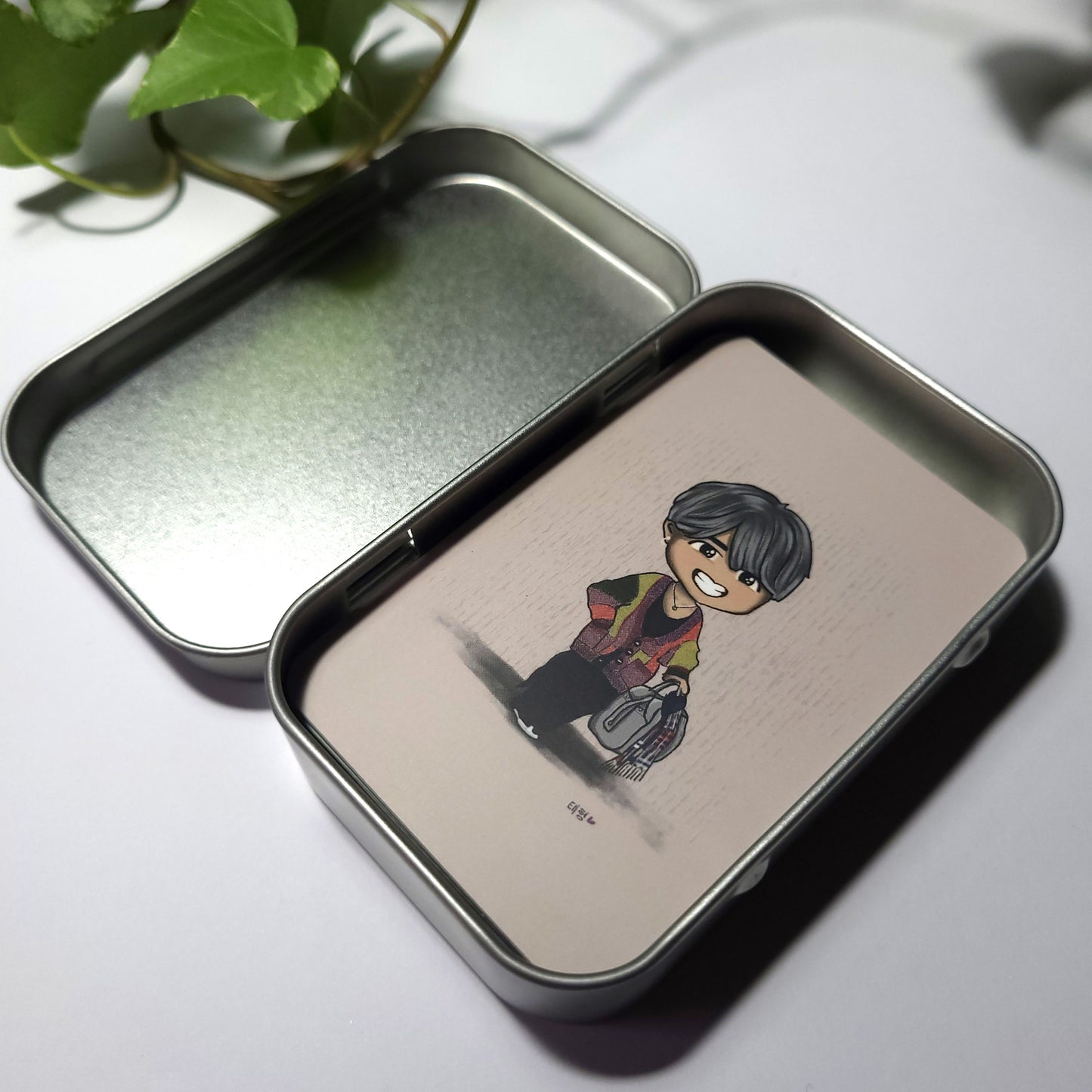 BTS Airport Fits gift tin - illustrated bangtan chibi photocards - perfect ARMY gift