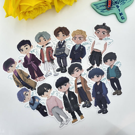 Teach Me K-Pop by Kaenyn King - RYSING boys matte vinyl sticker set - album cover and alt versions