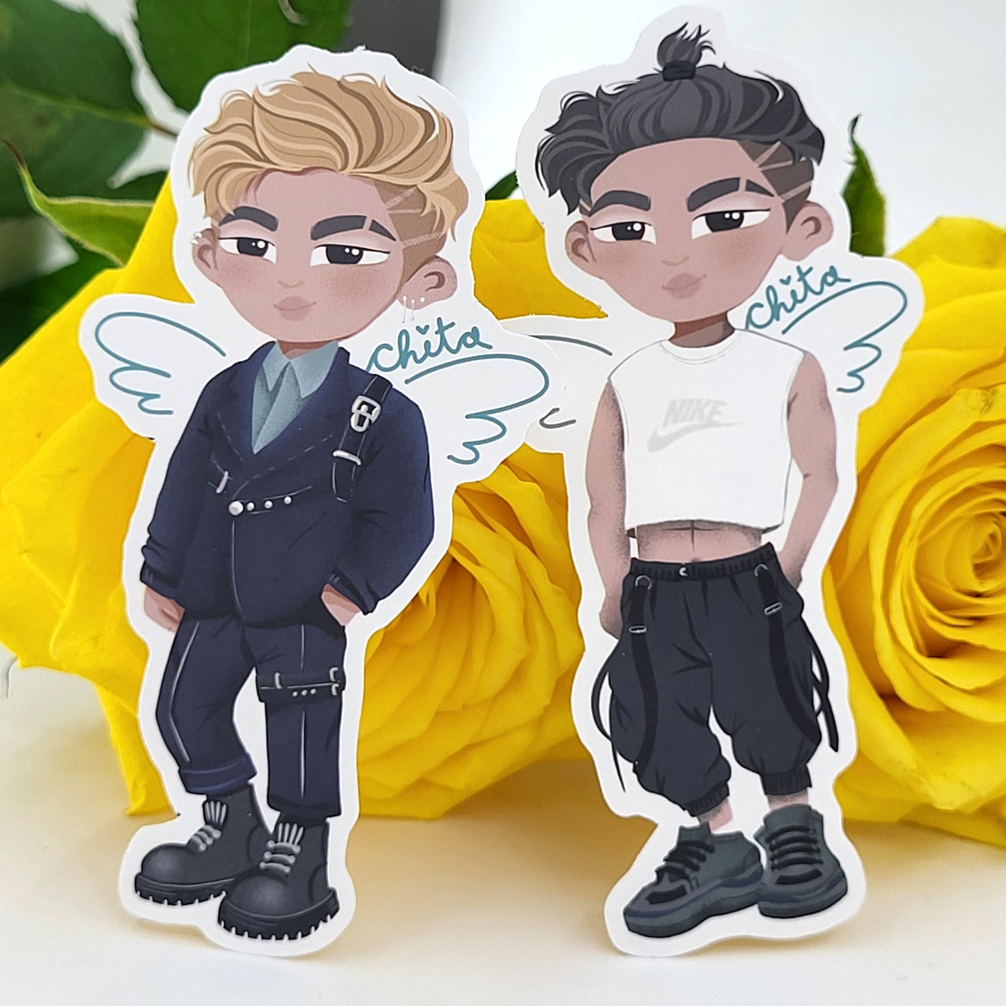 Teach Me K-Pop by Kaenyn King - RYSING boys matte vinyl sticker set - album cover and alt versions