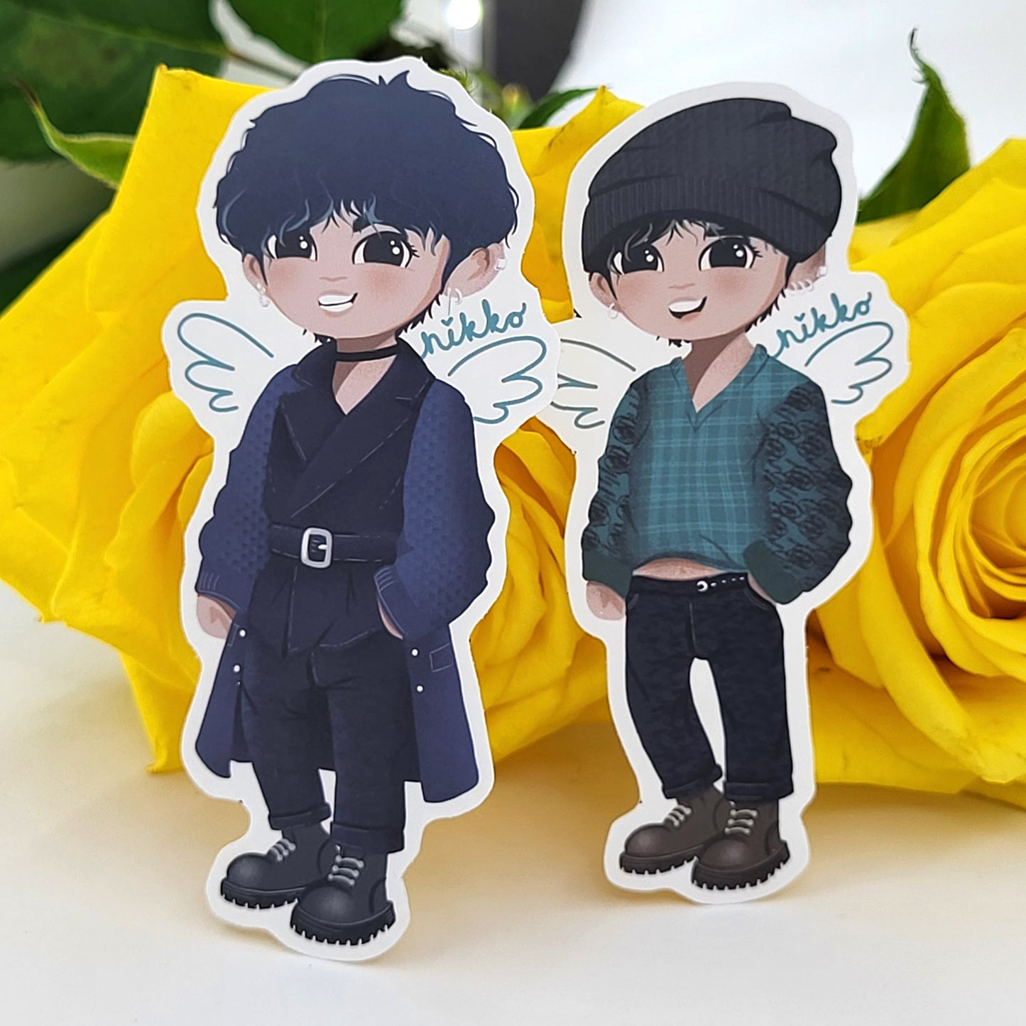 Teach Me K-Pop by Kaenyn King - RYSING boys matte vinyl sticker set - album cover and alt versions