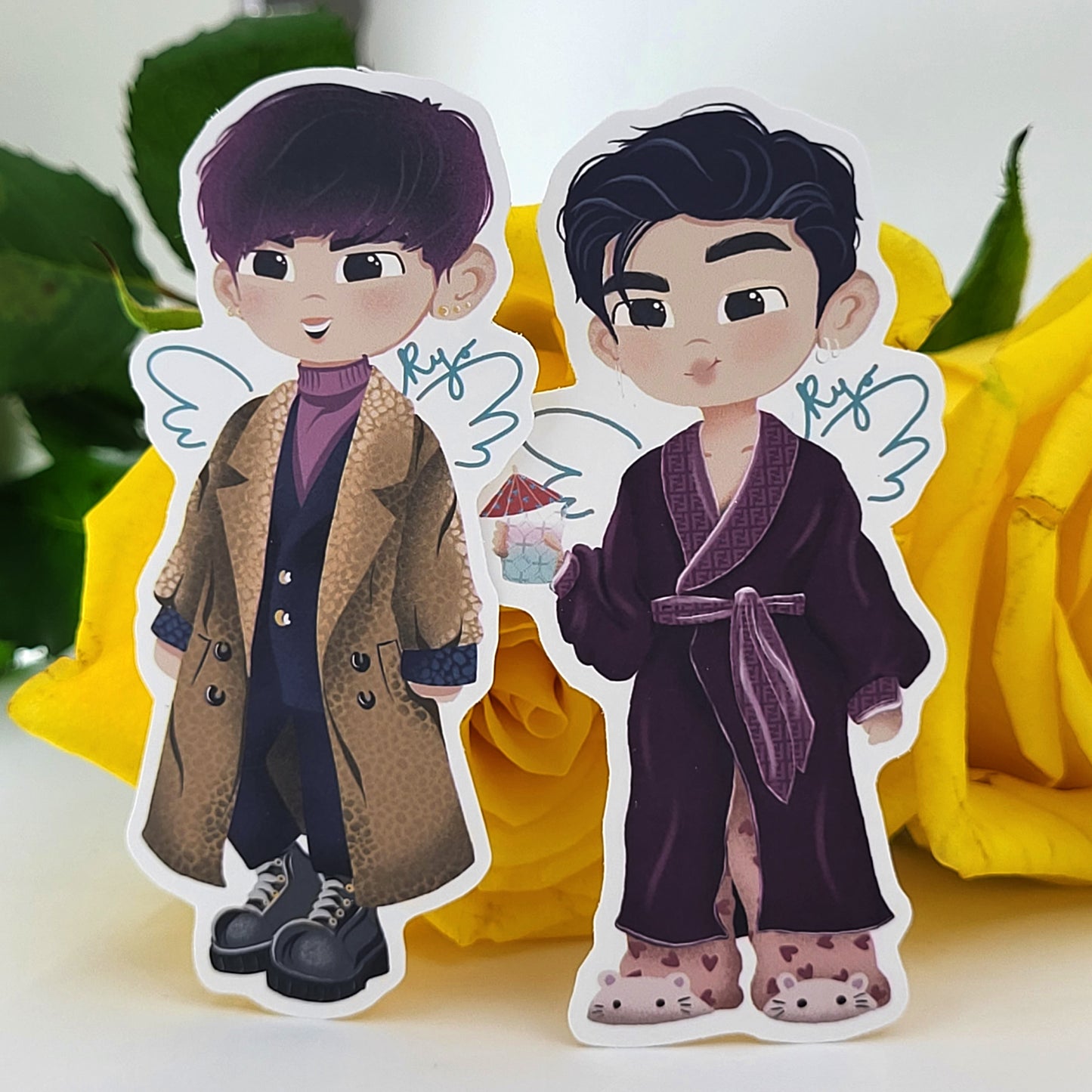 Teach Me K-Pop by Kaenyn King - RYSING boys matte vinyl sticker set - album cover and alt versions