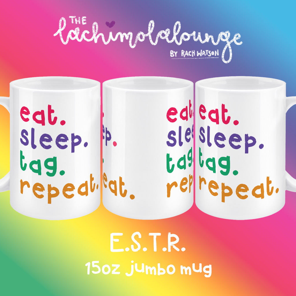 Eat Sleep Tag Repeat 15oz Jumbo Mug - barbershop singer gift, choir singing merch