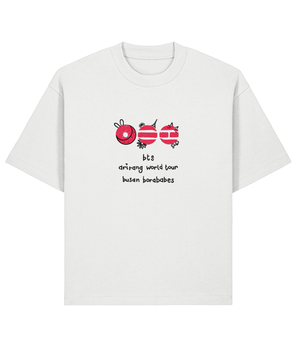 Customisable BTS ARIRANG World Tour chalkboard doodle LUXE HEAVY BOXY FIT tshirt