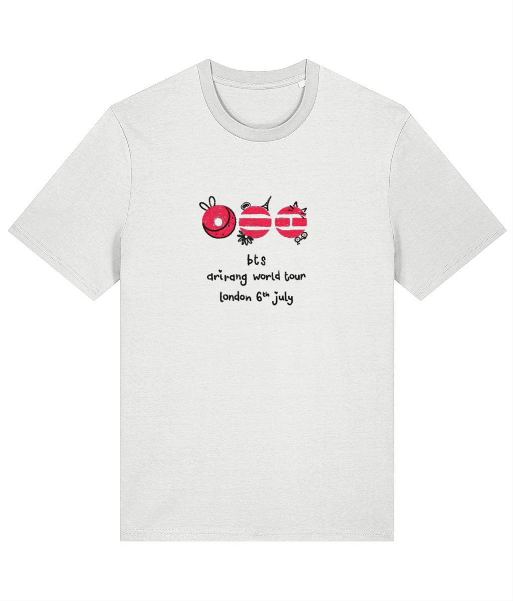 Customisable BTS ARIRANG World Tour chalkboard doodle STANDARD CREW FIT tshirt