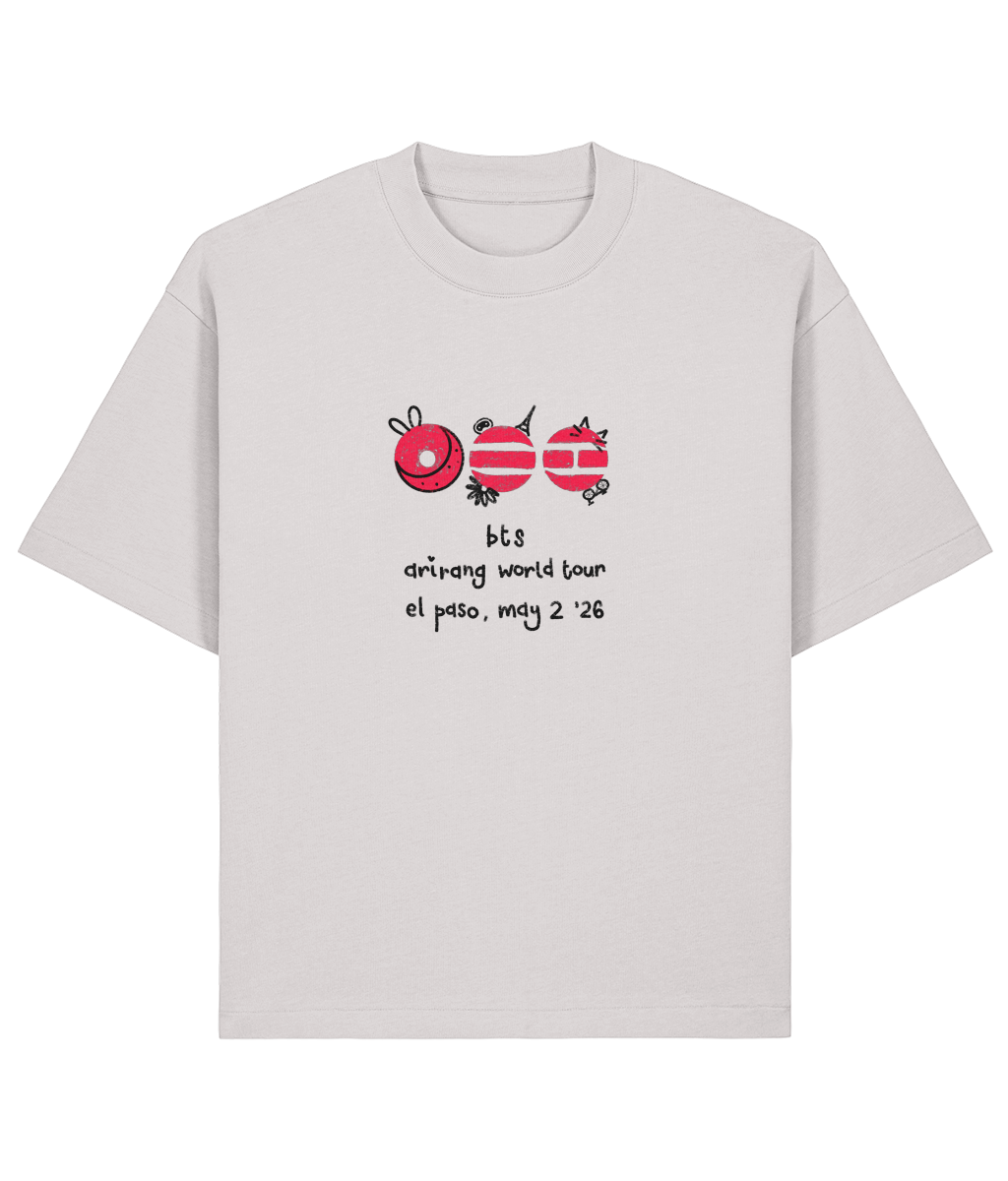 Customisable BTS ARIRANG World Tour chalkboard doodle LUXE HEAVY BOXY FIT tshirt
