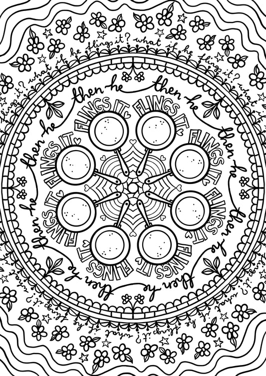Then He Flings It mandala colouring page FREE DOWNLOAD