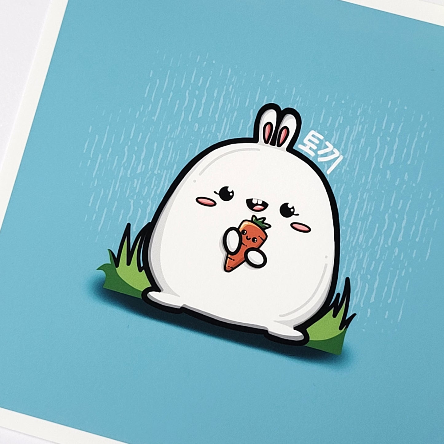 Bangtanimals - JK, kawaii rabbit 4" print, cute tokki art